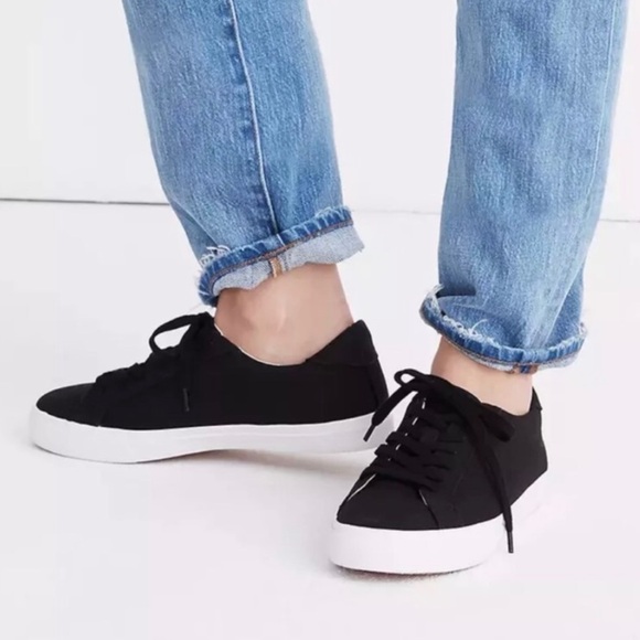 𝅺MADEWELL Sidewalk Low-Top Sneakers in Black Canvas Unisex. Men’s 7.5 Wom… - Picture 2 of 10